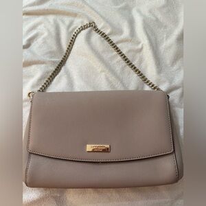 Kate Spade Beige Shoulder Bag with Gold Chain